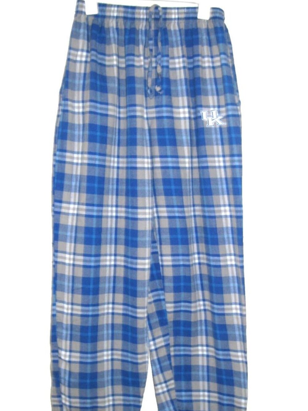 Sideline Mens Large Blue Plaid PJ Pants Lounge Flannel UK Pockets